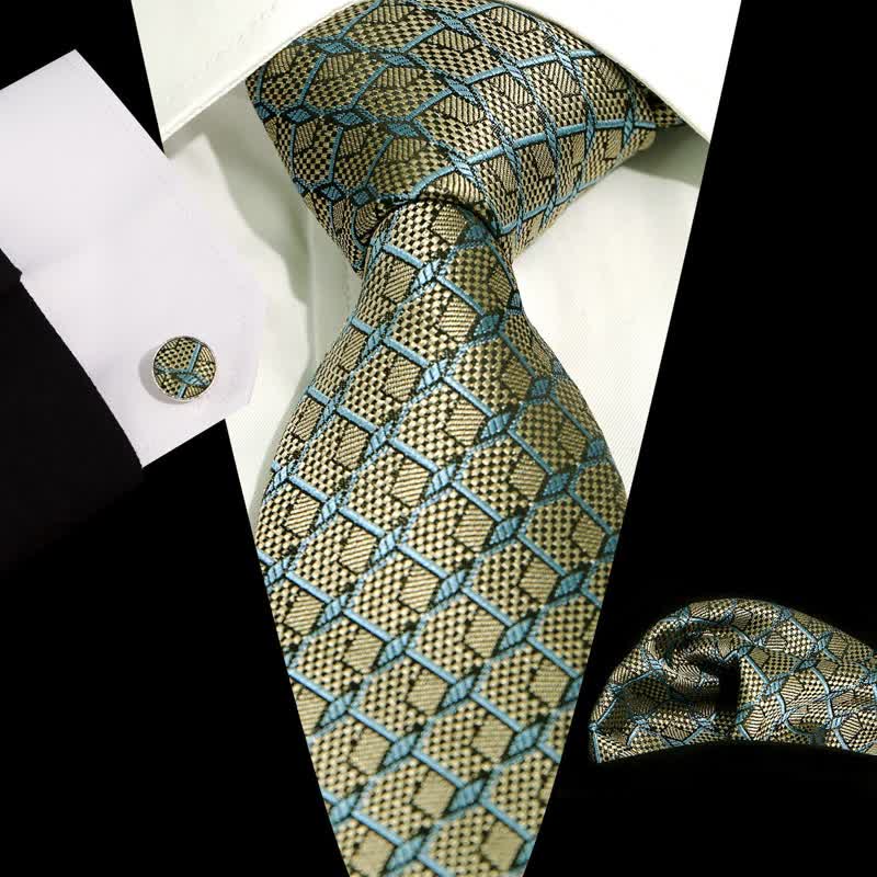Ensemble de 3 cravates à carreaux pour homme