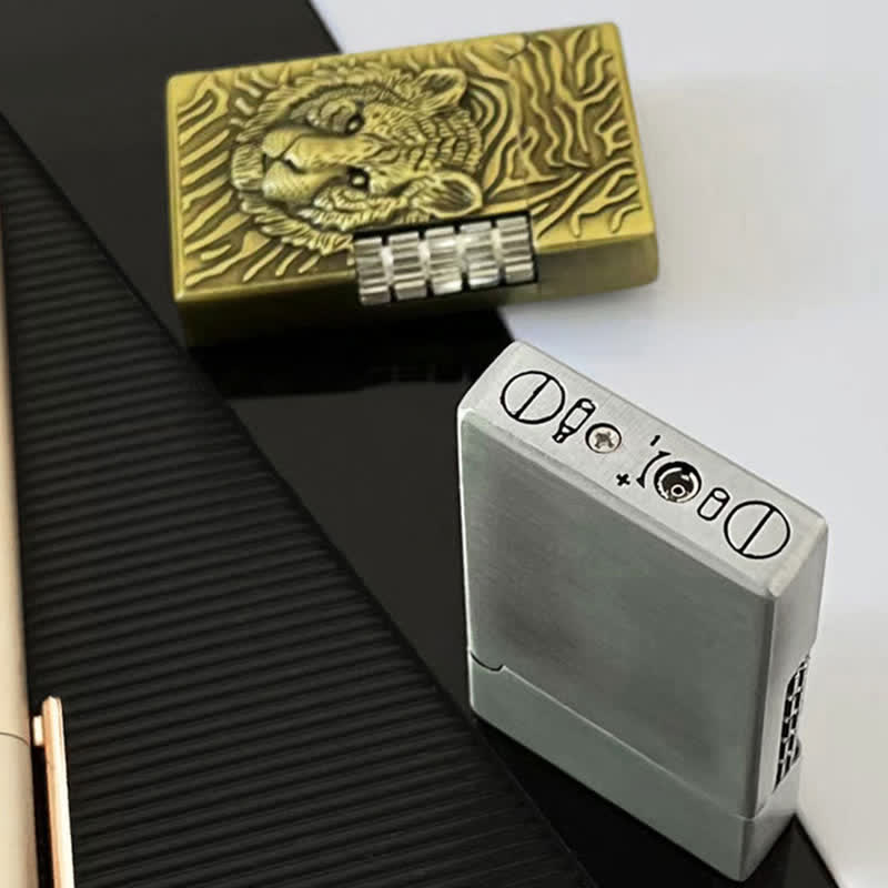 Briquet au butane rechargeable en forme de tête de tigre