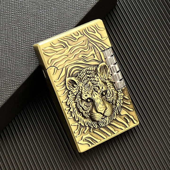Briquet au butane rechargeable en forme de tête de tigre