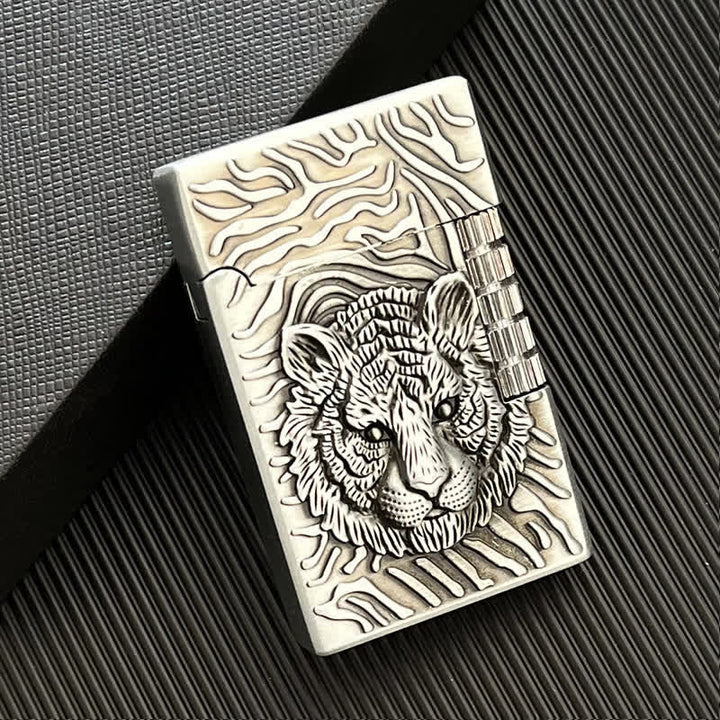 Briquet au butane rechargeable en forme de tête de tigre