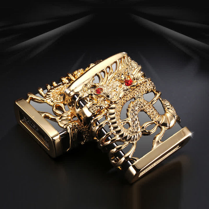 Briquet à pétrole rechargeable en forme de dragon dominant sculpté