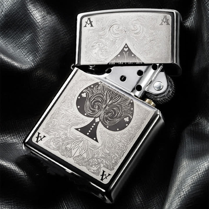 Briquet à huile rechargeable Ace of Spades Black Ice