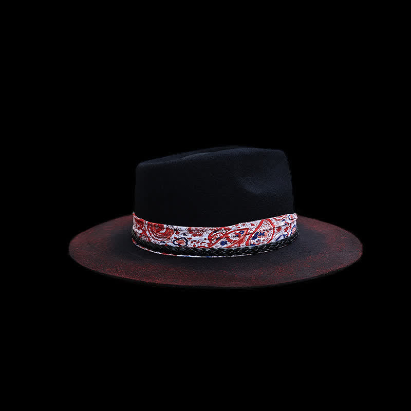Ceinture à bande Paisley rouge amusante, chapeau de cowboy noir - image 5