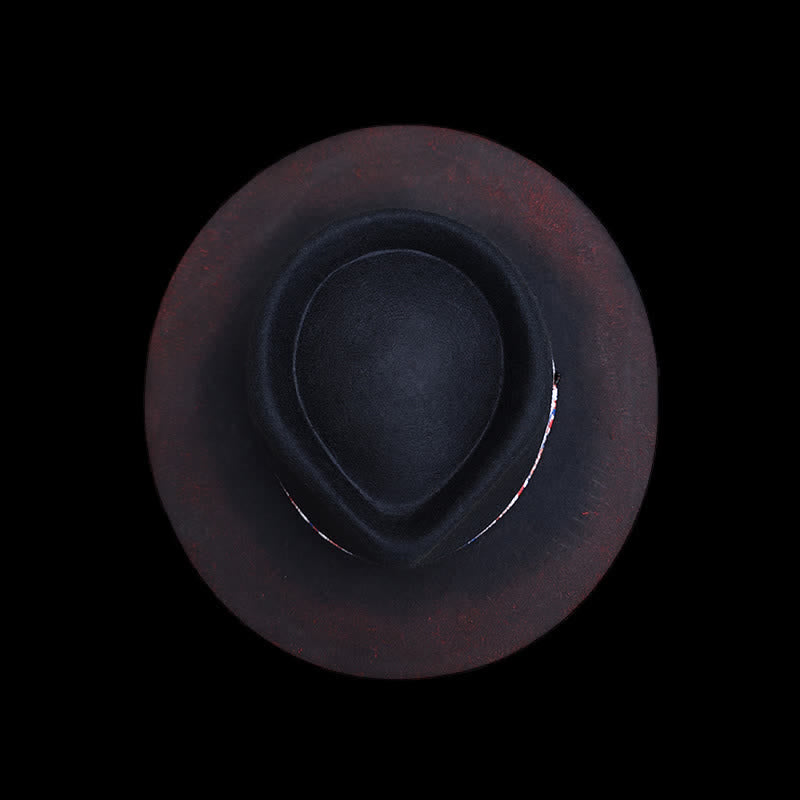 Ceinture à bande Paisley rouge amusante, chapeau de cowboy noir - image 2