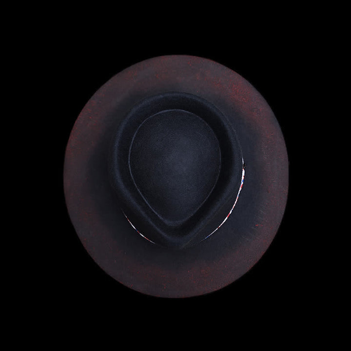 Ceinture à bande Paisley rouge amusante, chapeau de cowboy noir - image 2