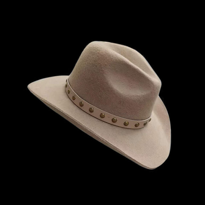 Chapeau de cowboy avec rivets et plumes cloutées - image 3
