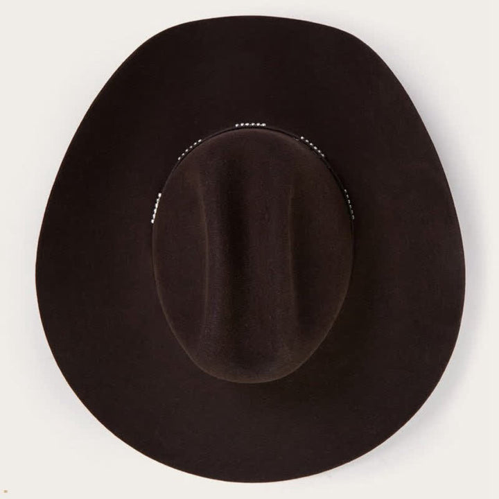 Chapeau de cowboy à large bord simple de couleur café unie