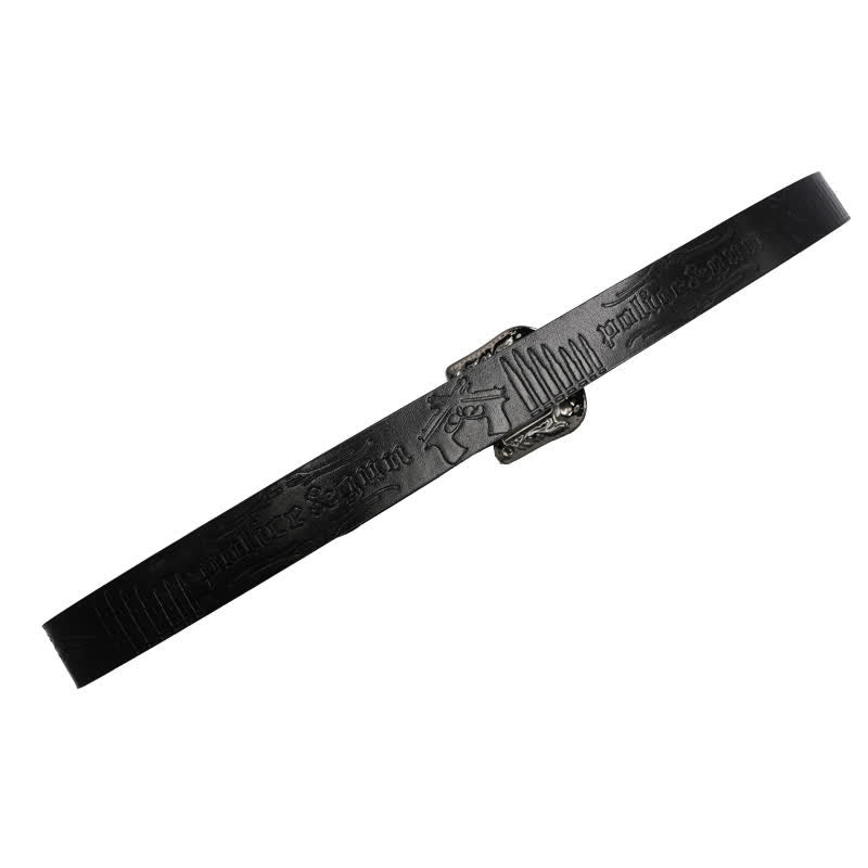 Ceinture en cuir avec boucle en strass et motif balle de pistolet