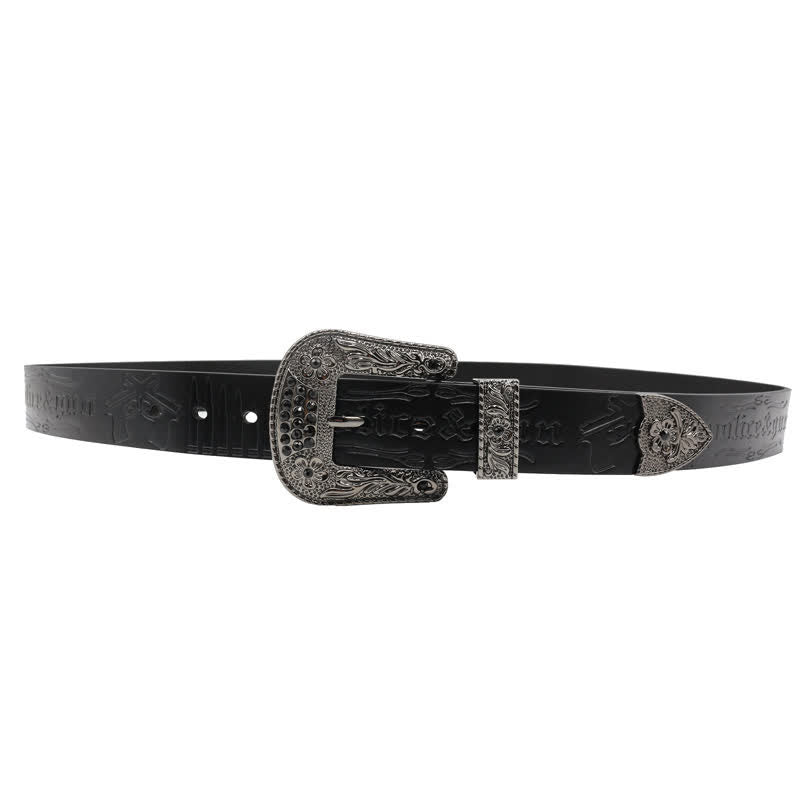 Ceinture en cuir avec boucle en strass et motif balle de pistolet
