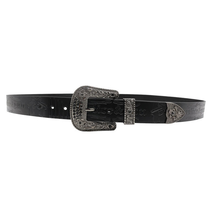 Ceinture en cuir avec boucle en strass et motif balle de pistolet