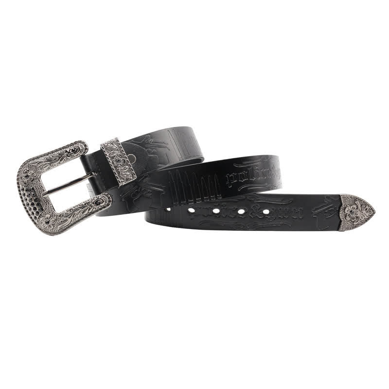 Ceinture en cuir avec boucle en strass et motif balle de pistolet
