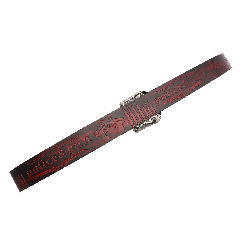 Ceinture en cuir avec boucle en strass et motif balle de pistolet