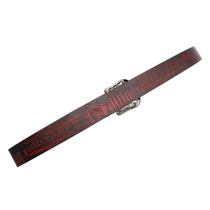 Ceinture en cuir avec boucle en strass et motif balle de pistolet