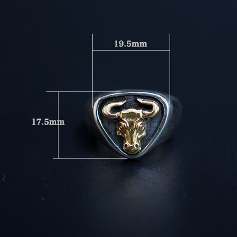 Bague ajustable à ouverture pour homme avec motif de taureau et de cheval dominateur - image 4