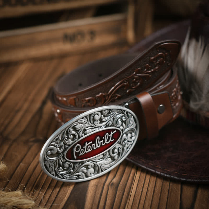 Ceinture en cuir émaillé avec finition étain antique de style vintage