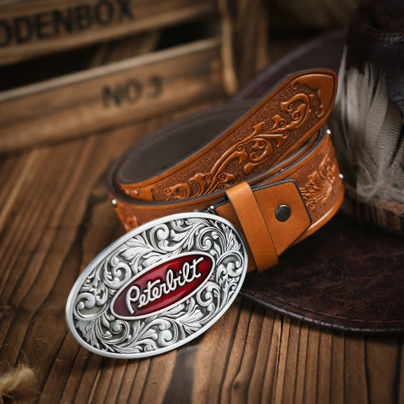 Ceinture en cuir émaillé avec finition étain antique de style vintage