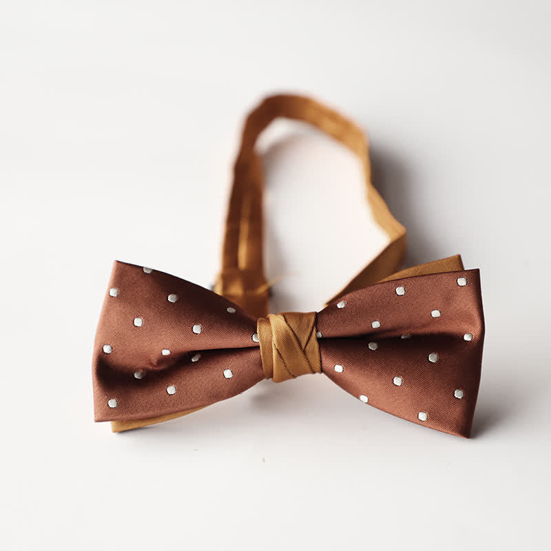 Nœud papillon double épaisseur tissé en jacquard à rayures florales pour homme