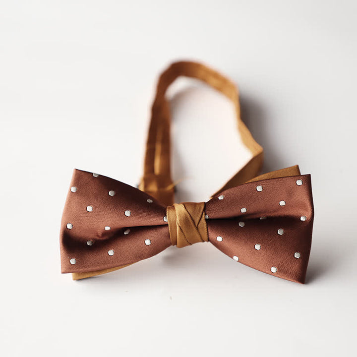 Nœud papillon double épaisseur tissé en jacquard à rayures florales pour homme