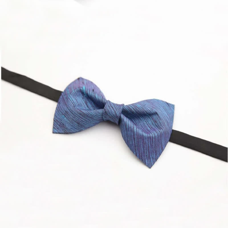 Nœud papillon en soie à motifs sergés distinctifs pour hommes