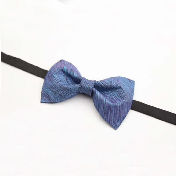 Nœud papillon en soie à motifs sergés distinctifs pour hommes