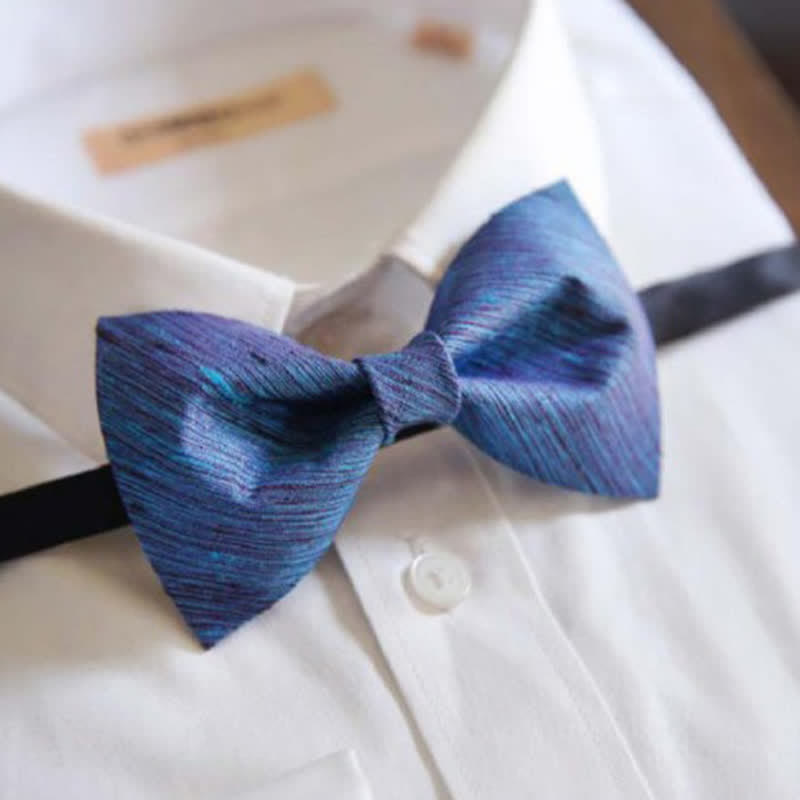 Nœud papillon en soie à motifs sergés distinctifs pour hommes