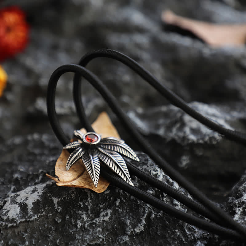 Cravate bolo en forme de feuille d'érable style punk western cowboy