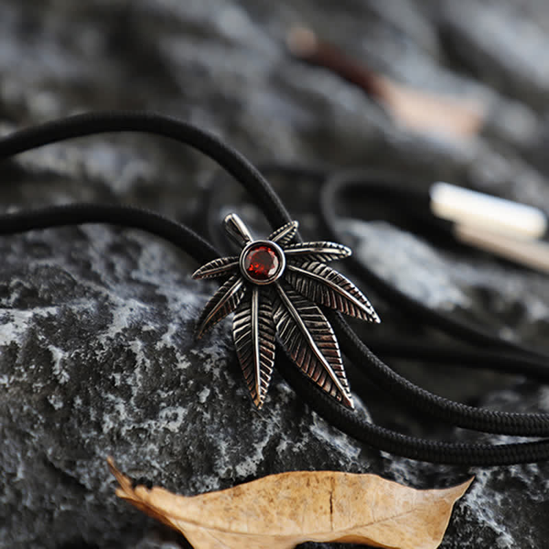 Cravate bolo en forme de feuille d'érable style punk western cowboy
