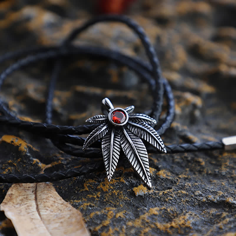 Cravate bolo en forme de feuille d'érable style punk western cowboy