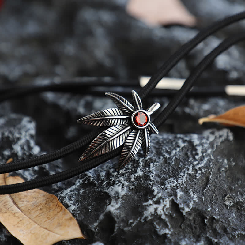 Cravate bolo en forme de feuille d'érable style punk western cowboy