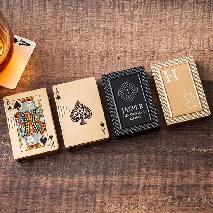 Cartes de poker personnalisées Briquet au butane rechargeable au dos personnalisé
