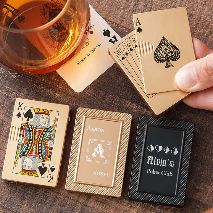 Cartes de poker personnalisées Briquet au butane rechargeable au dos personnalisé