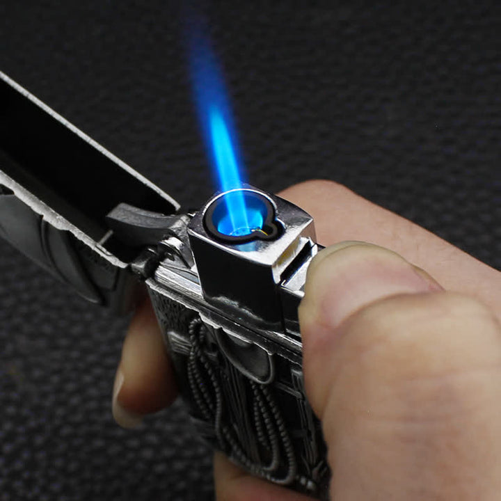 Briquet au butane rechargeable avec chapeau de cowboy et scène occidentale