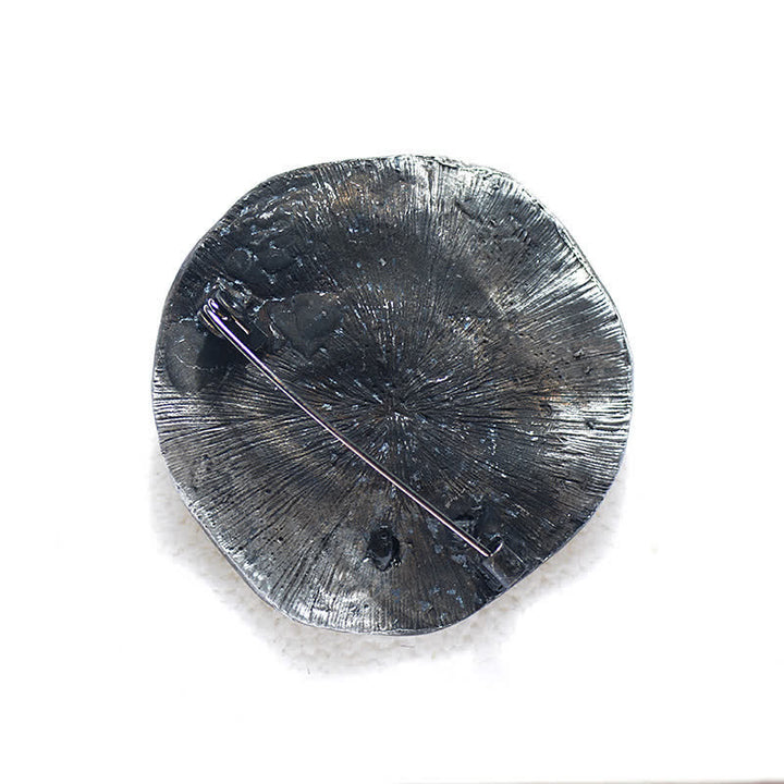 Broche décorative ronde en perles de bambou rétro pour femme