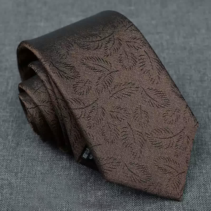 Lot de 5 nœuds papillon décontractés pour hommes, imprimé feuilles marron foncé, coffret cadeau - image 2