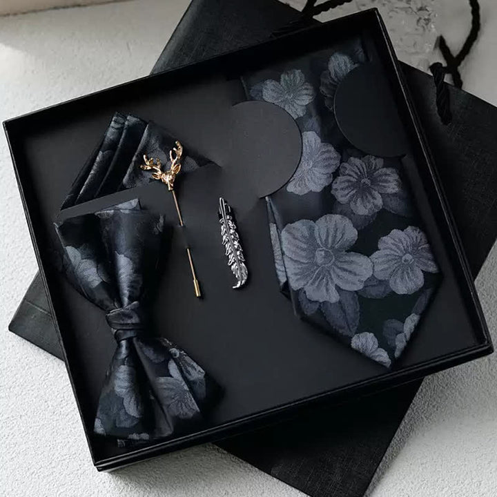 Lot de 5 nœuds papillon classiques vintage à motif floral pour homme, coffret cadeau de mariage
