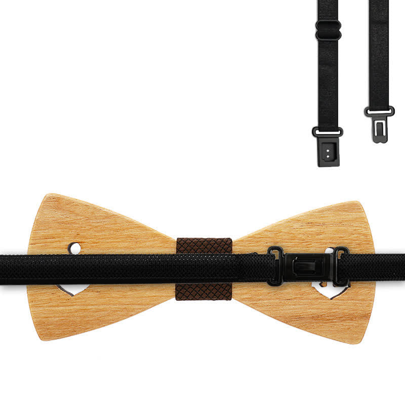 Lot de 3 nœuds papillon en bois pour homme avec ancre de bateau creuse