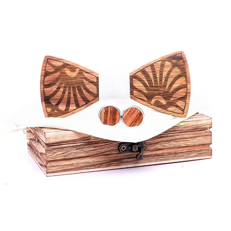 Lot de 3 nœuds papillon en bois massif sculpté en forme de pissenlit pour homme