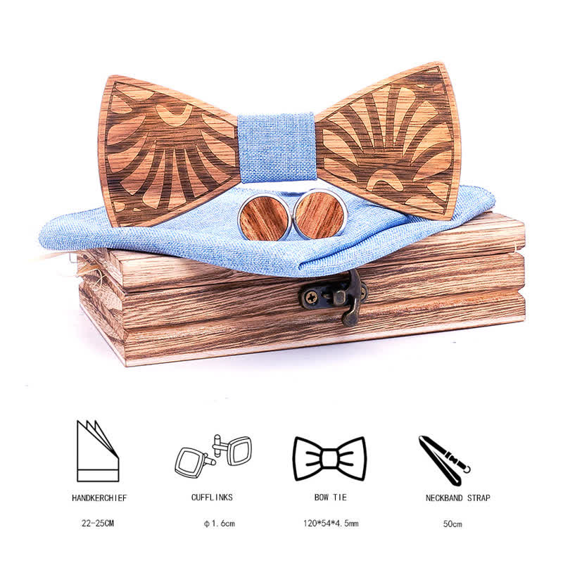 Lot de 3 nœuds papillon en bois massif sculpté en forme de pissenlit pour homme