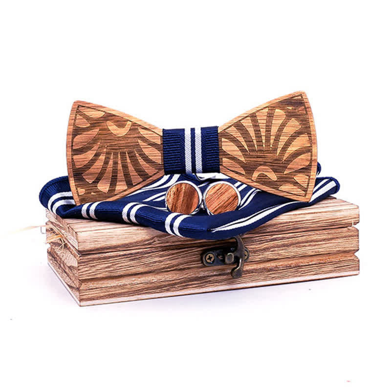 Lot de 3 nœuds papillon en bois massif sculpté en forme de pissenlit pour homme