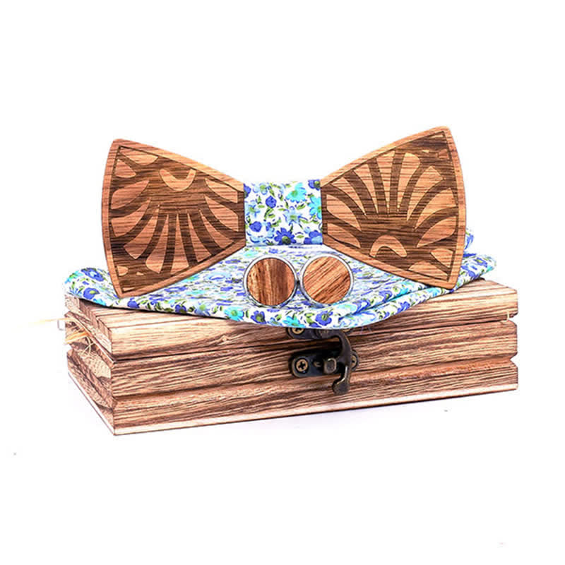 Lot de 3 nœuds papillon en bois massif sculpté en forme de pissenlit pour homme