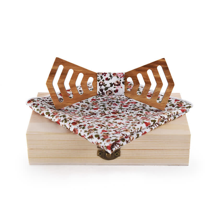 Lot de 2 nœuds papillon fantaisie en bois découpés de forme régulière pour hommes
