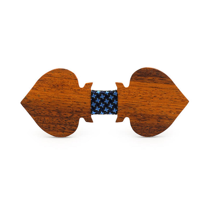 Nœud papillon en bois pour homme avec motif de piques et de jeux de cartes fantastiques