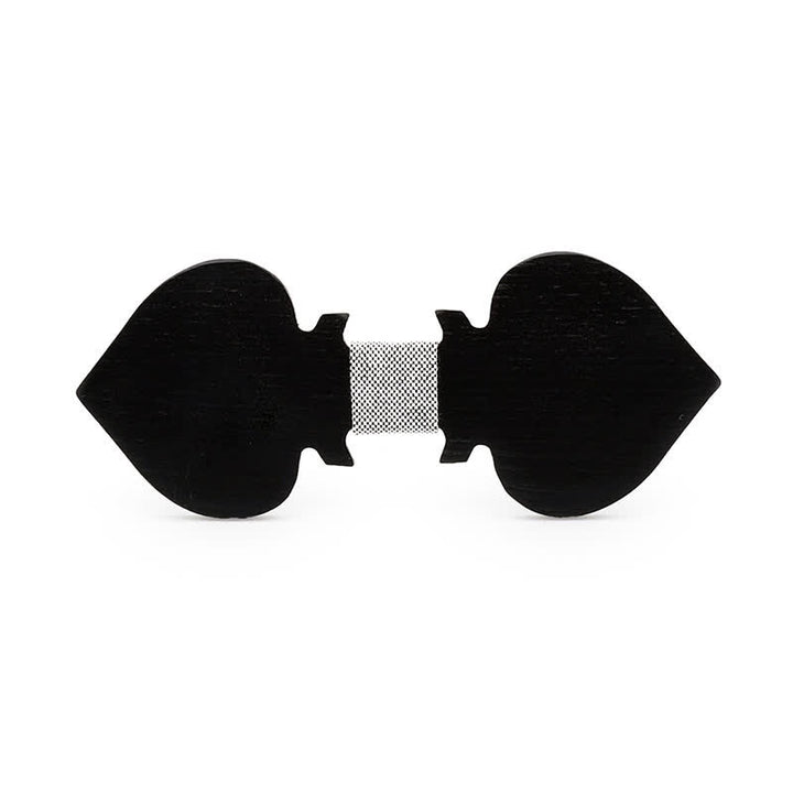 Nœud papillon en bois pour homme avec motif de piques et de jeux de cartes fantastiques