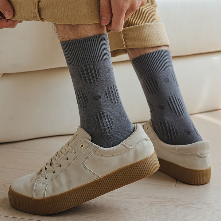 Chaussettes mi-mollet classiques en coton à pois de couleur unie