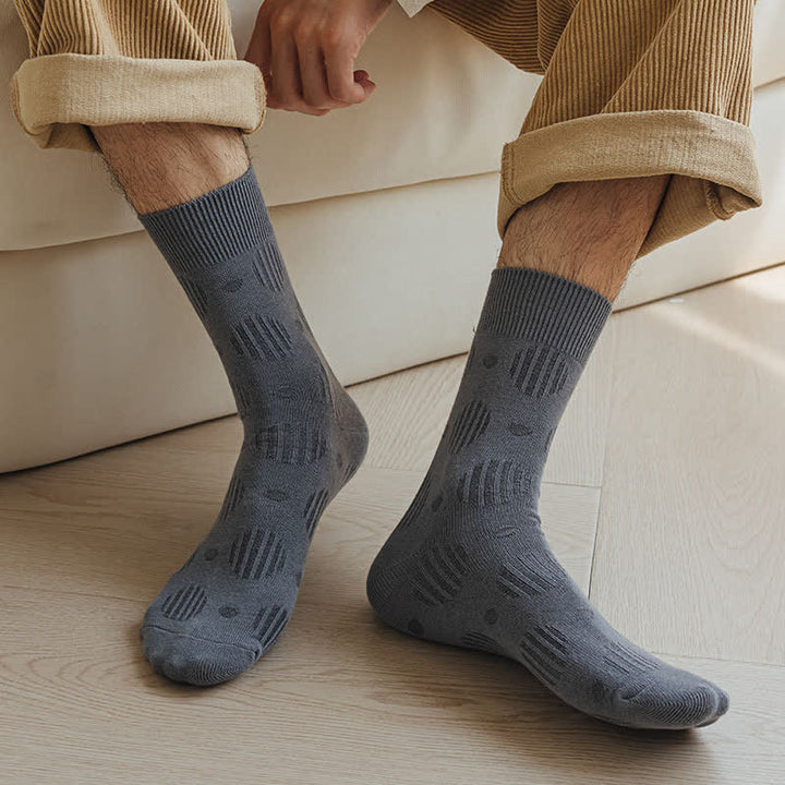 Chaussettes mi-mollet classiques en coton à pois de couleur unie