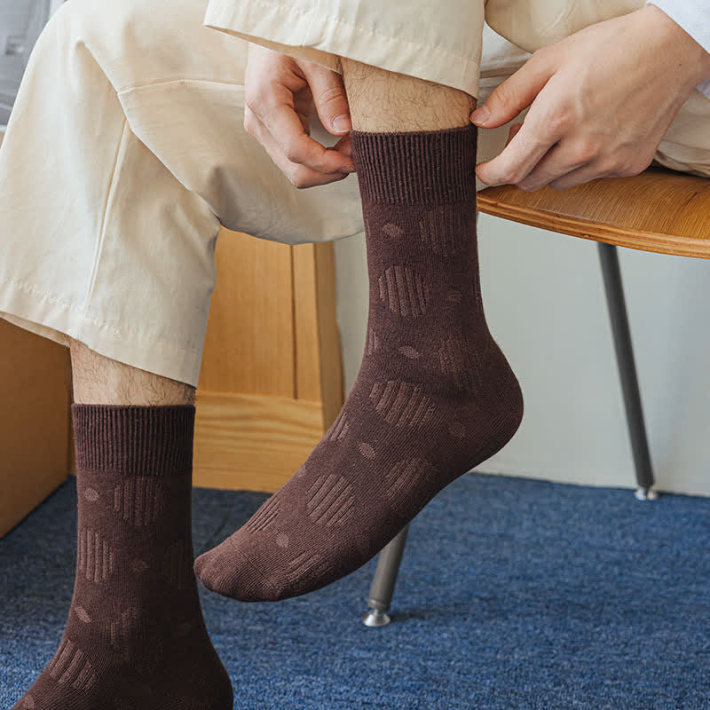 Chaussettes mi-mollet classiques en coton à pois de couleur unie