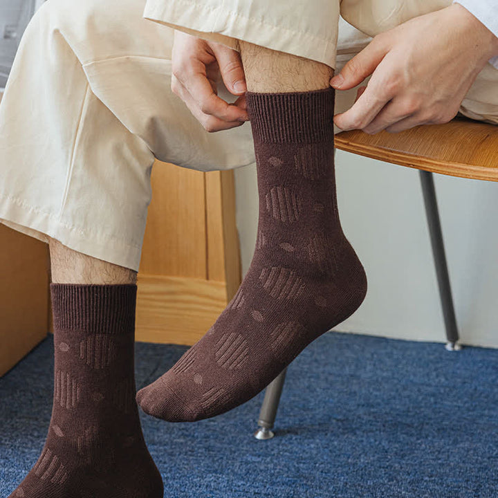 Chaussettes mi-mollet classiques en coton à pois de couleur unie