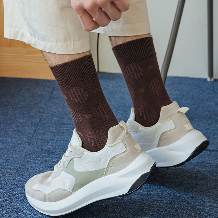 Chaussettes mi-mollet classiques en coton à pois de couleur unie