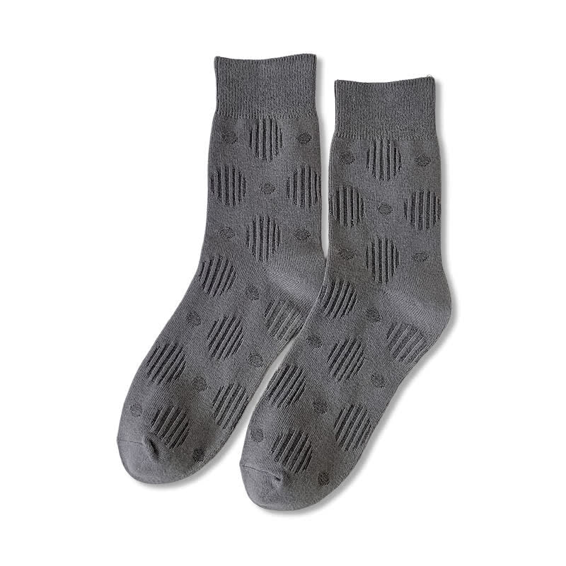 Chaussettes mi-mollet classiques en coton à pois de couleur unie