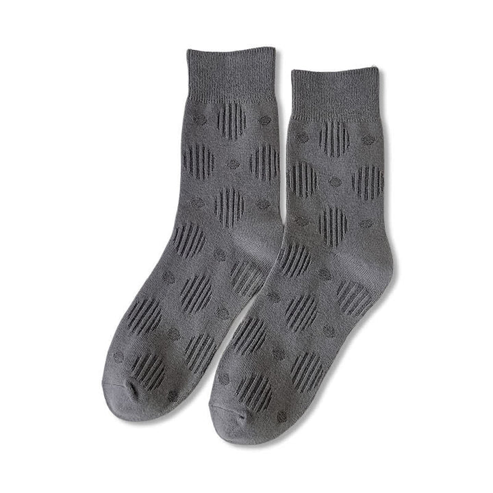 Chaussettes mi-mollet classiques en coton à pois de couleur unie